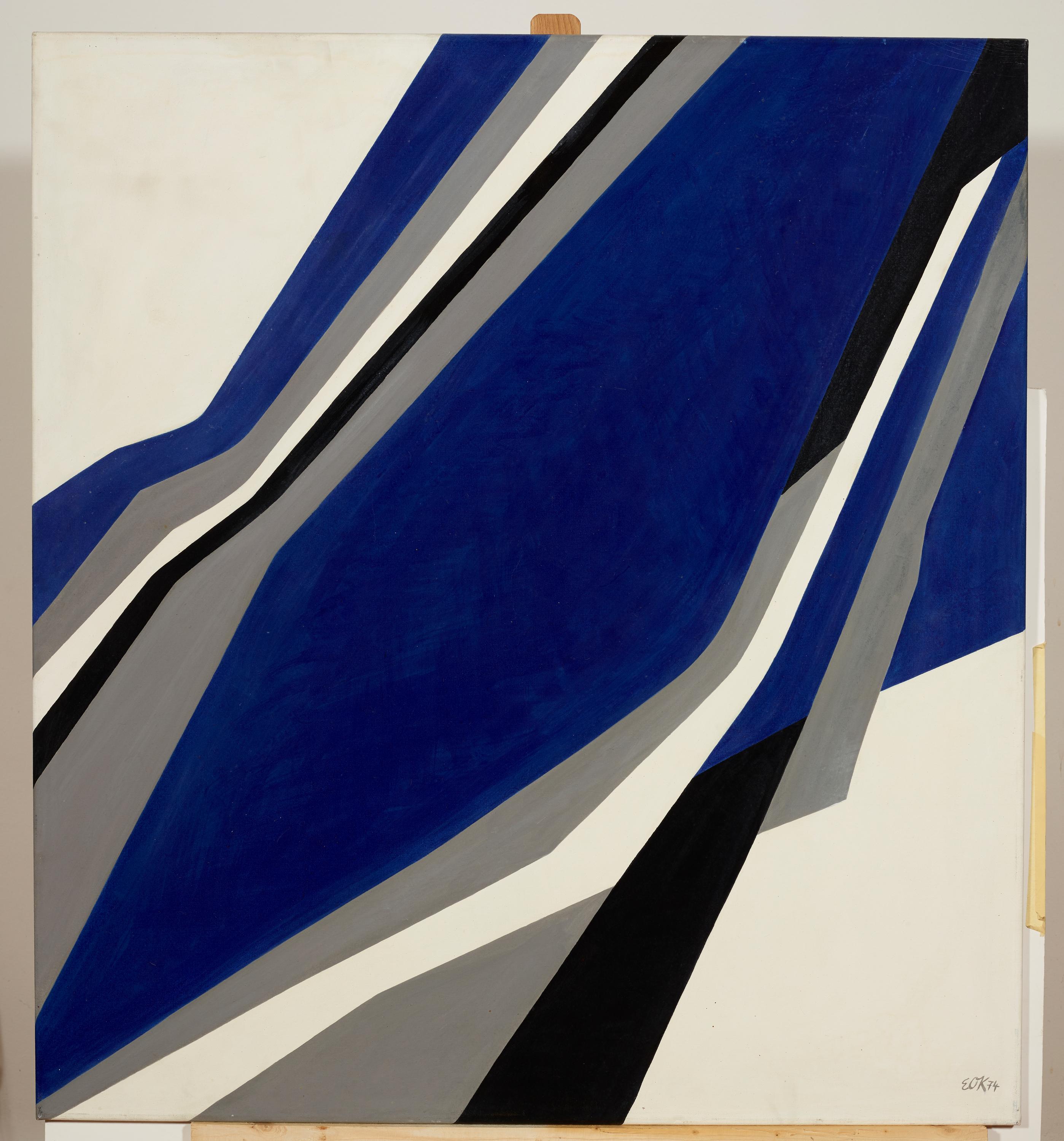 Blaue Diagonale im Quadrat - Ernst Otto Köpke 